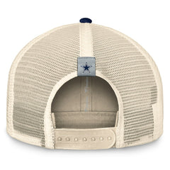Dallas Cowboys Fundamentals Diamond Stripes Trucker Adjustable Hat Stone/Navy - Fanatics