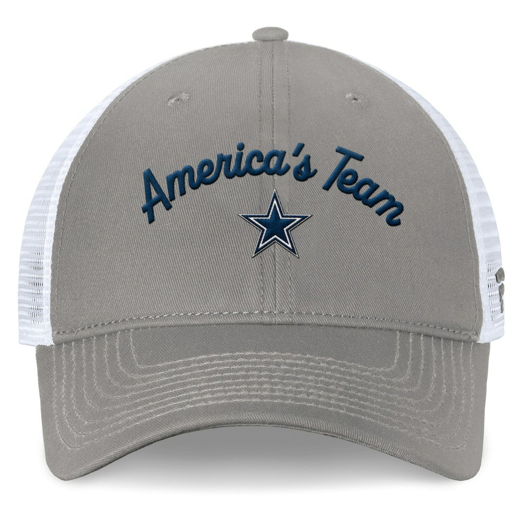 Dallas Cowboys Women's Fundamentals Slogan Trucker Adjustable Hat Gray/White - Fanatics