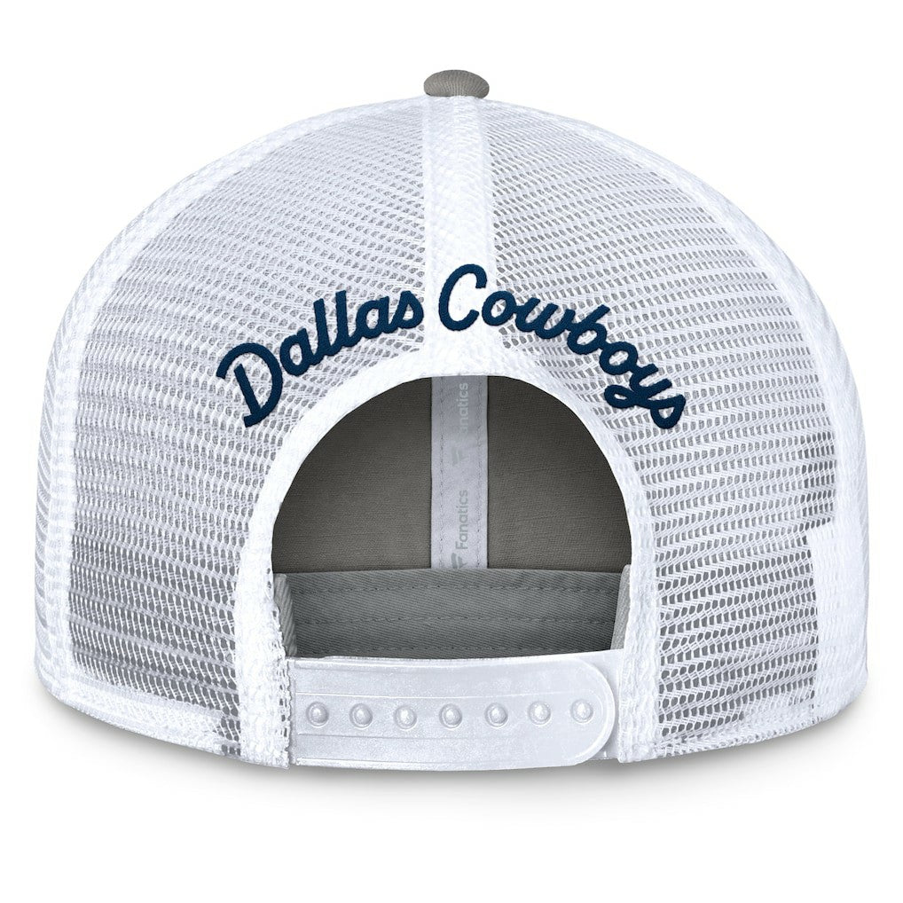 Dallas Cowboys Women's Fundamentals Slogan Trucker Adjustable Hat Gray/White - Fanatics