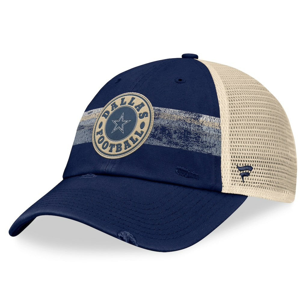Dallas Cowboys Heritage Facemask Trucker Adjustable Hat Navy/Natural - Fanatics