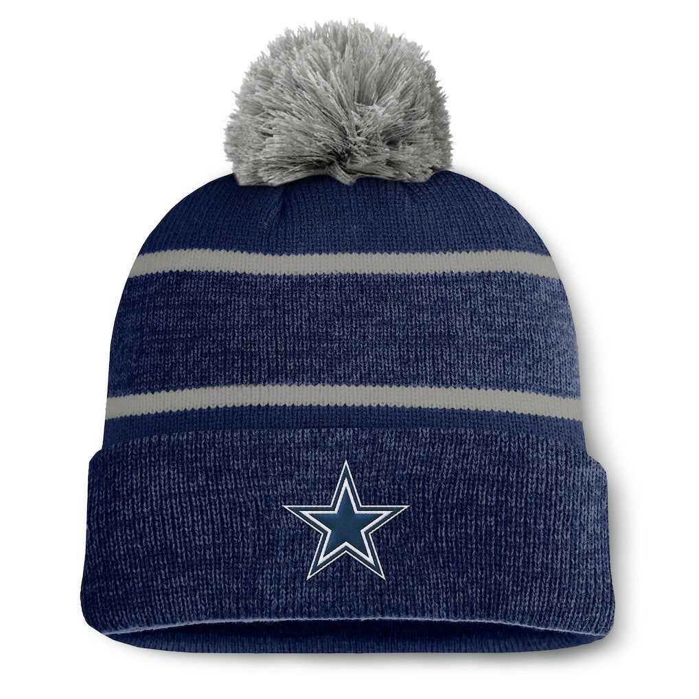 Dallas Cowboys Fundamentals Holding Cuffed Knit Hat with Pom Navy - Fanatics
