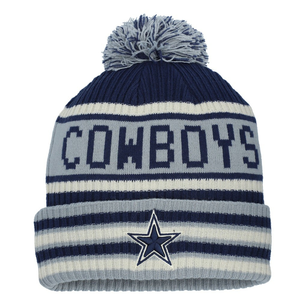 Dallas Cowboys Heritage Blindside Cuffed Knit Hat with Pom Navy - Fanatics
