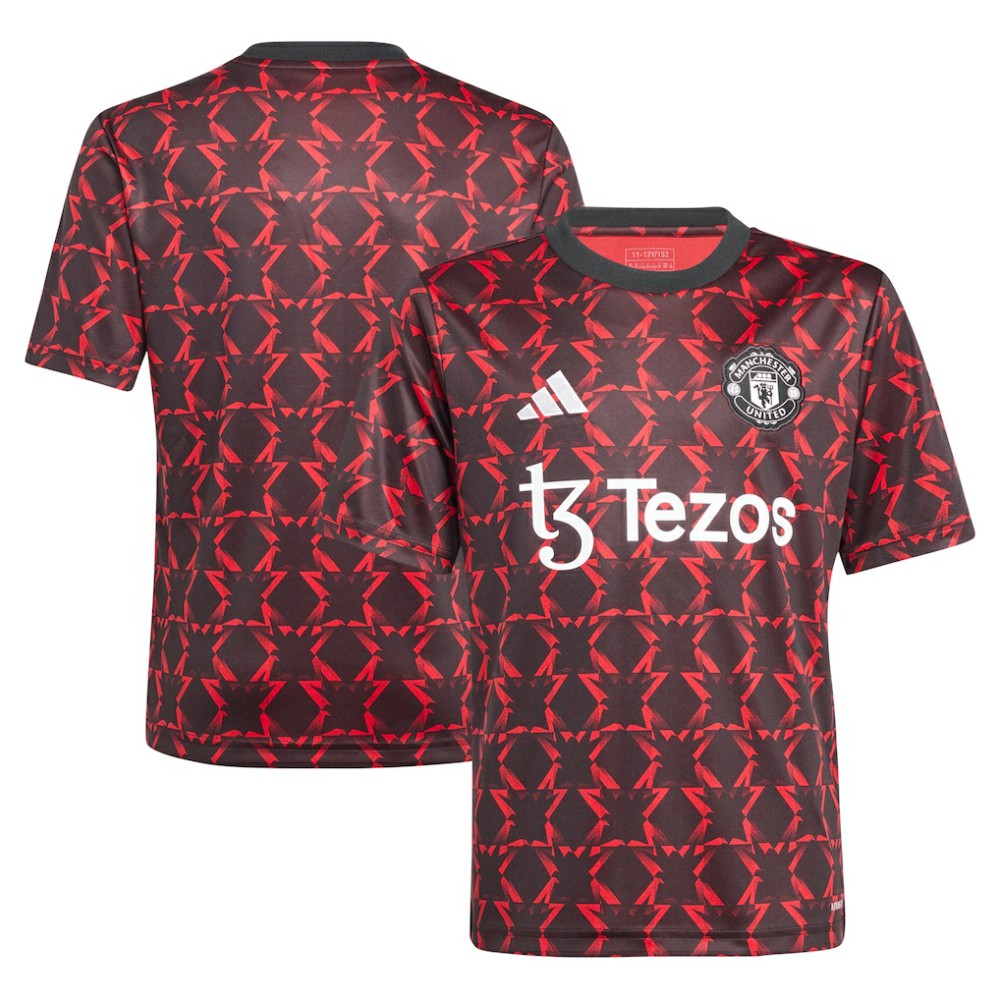 Adidas Manchester United Youth 2024/25 Pre-Match Top - Black