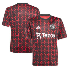 Adidas Manchester United Youth 2024/25 Pre-Match Top - Black