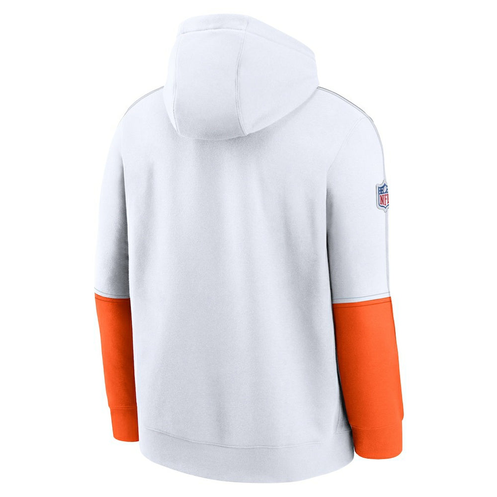 Cleveland Browns Throwback Logo Club Tri-Blend Pullover Hoodie White - Nike