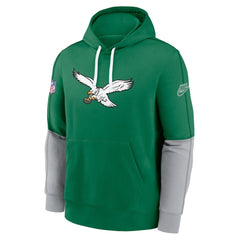 Philadelphia Eagles Throwback Logo Club Tri-Blend Pullover Hoodie Kelly Green - Nike
