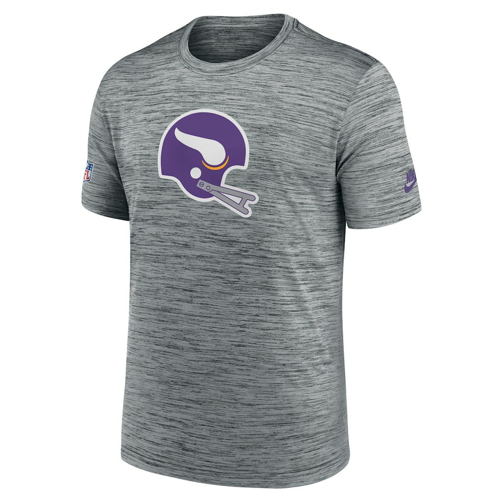 Minnesota Vikings Sideline Velocity Throwback Logo Dri-FIT T-Shirt Gray - Nike