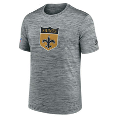 New Orleans Saints Sideline Velocity Throwback Logo Dri-FIT T-Shirt Gray - Nike