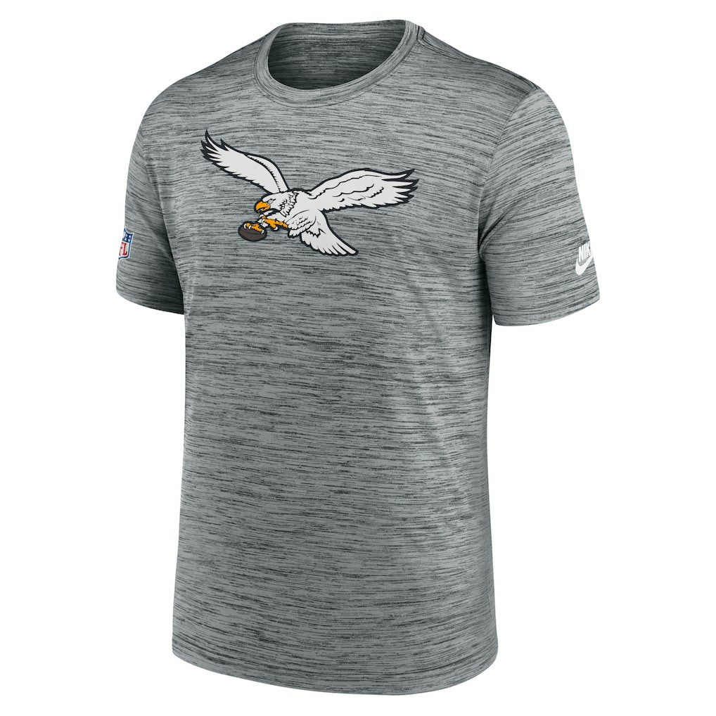 Philadelphia Eagles Sideline Velocity Throwback Logo Dri-FIT T-Shirt Gray - Nike