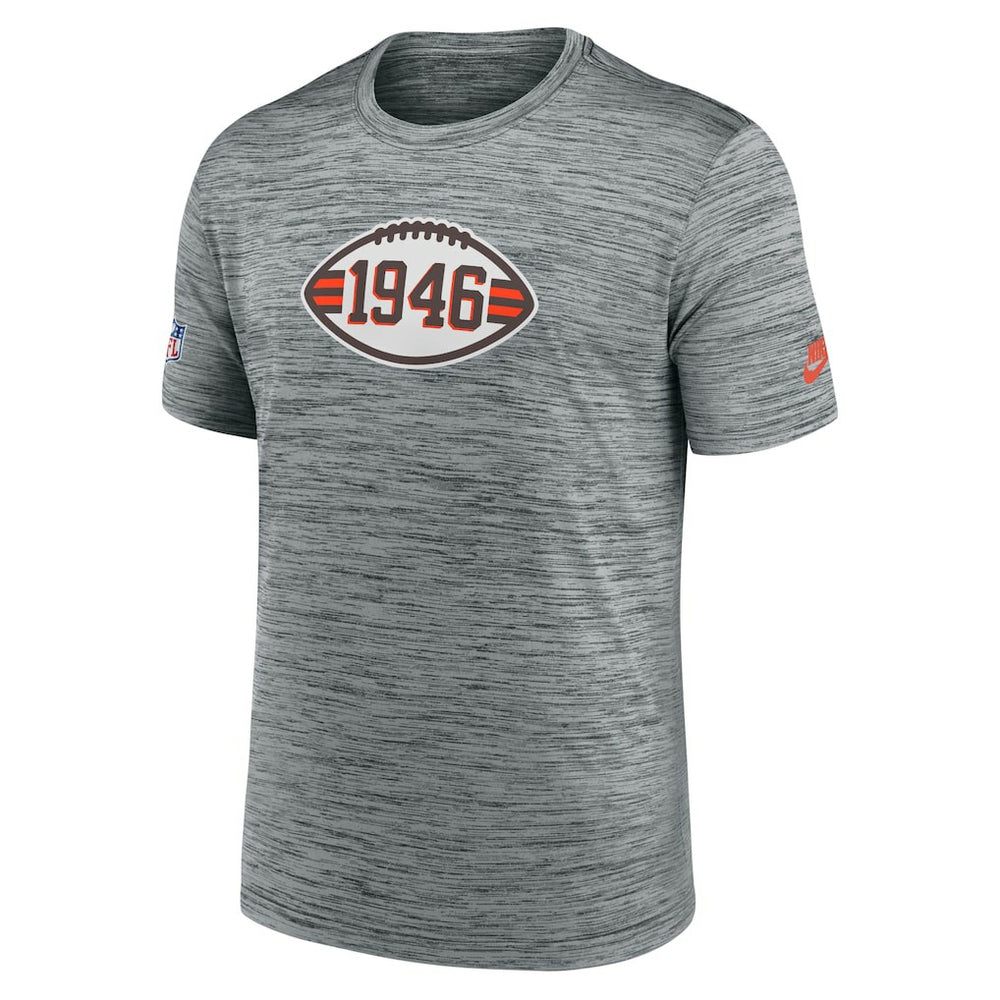 Cleveland Browns Sideline Velocity Throwback Logo Dri-FIT T-Shirt Gray - Nike