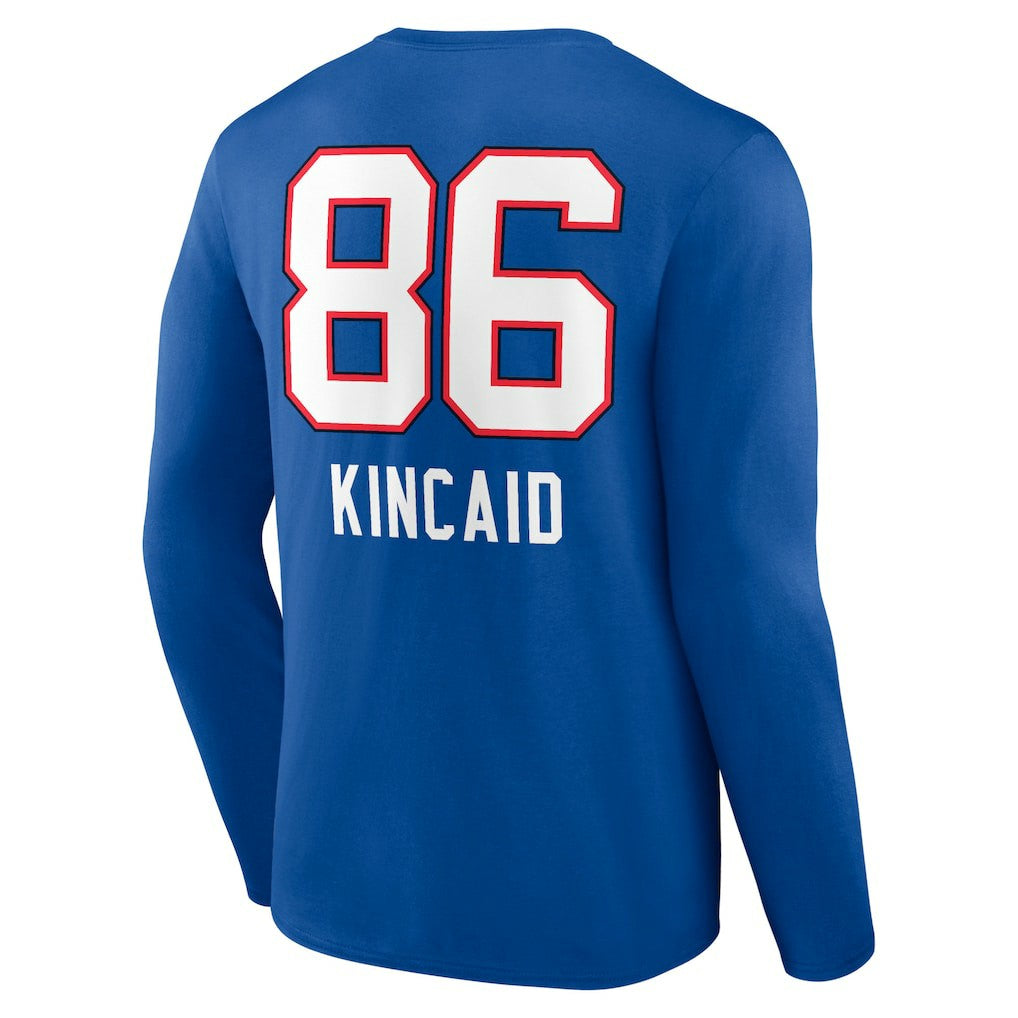 Dalton Kincaid Buffalo Bills Team Wordmark Player Name & Number Long Sleeve T-Shirt Royal - NFL