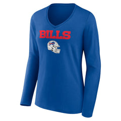 Dalton Kincaid Buffalo Bills Women's Team Wordmark Player Name & Number Long Sleeve V-Neck T-Shirt Royal - NFL