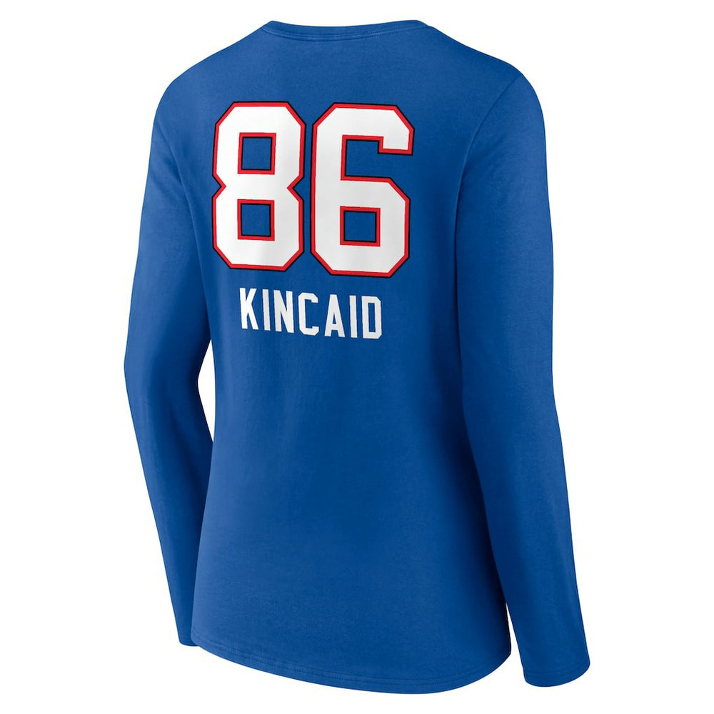 Dalton Kincaid Buffalo Bills Women's Team Wordmark Player Name & Number Long Sleeve V-Neck T-Shirt Royal - NFL