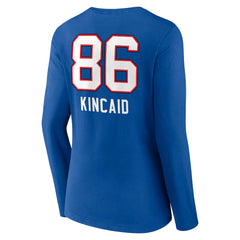 Dalton Kincaid Buffalo Bills Women's Team Wordmark Player Name & Number Long Sleeve V-Neck T-Shirt Royal - NFL