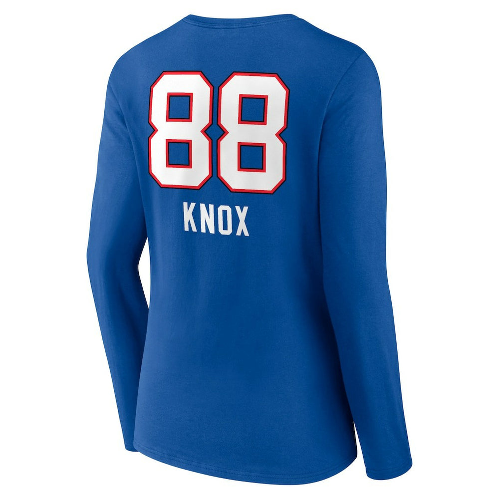 Dawson Knox Buffalo Bills Women's Team Wordmark Player Name & Number Long Sleeve V-Neck T-Shirt Royal - NFL