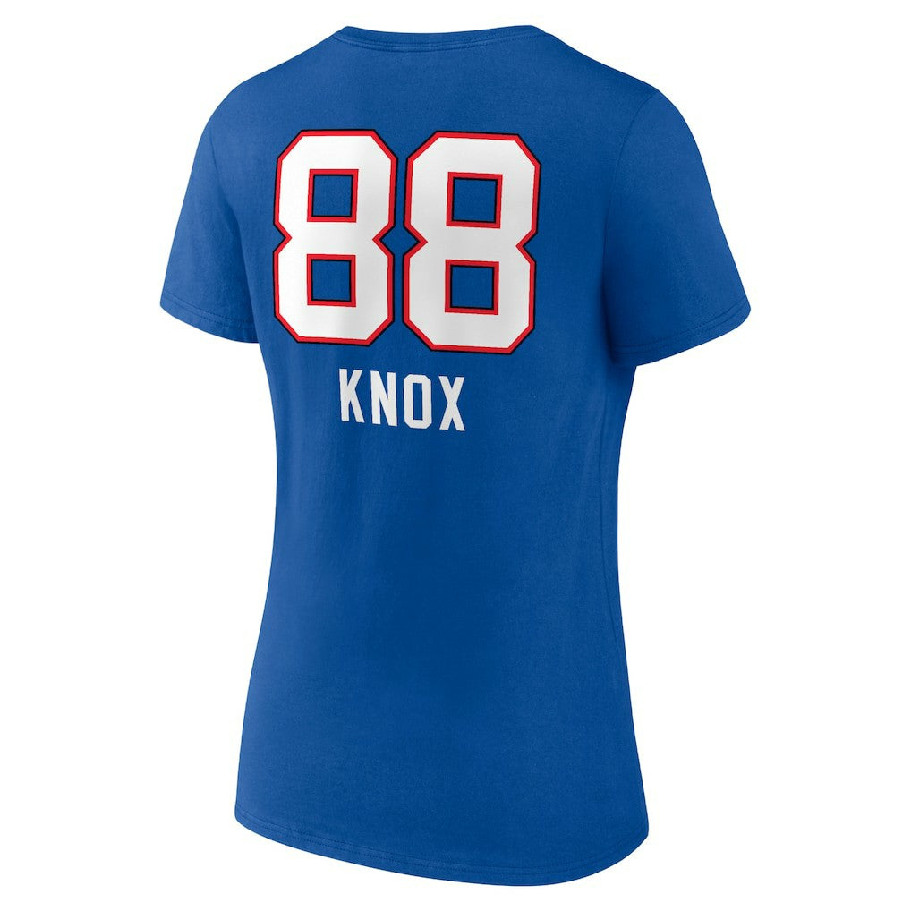 Dawson Knox Buffalo Bills Women's Team Wordmark Player Name & Number V-Neck T-Shirt Royal - NFL