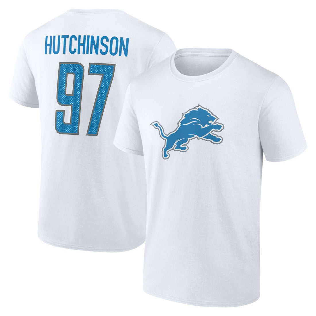 Aidan Hutchinson Detroit Lions Icon Player Name & Number T-Shirt White - NFL
