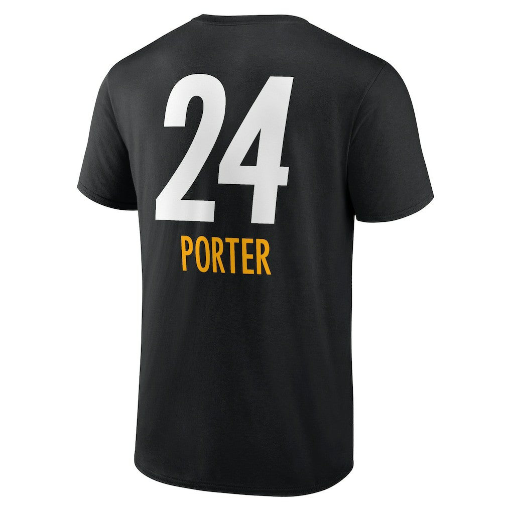 Joey Porter Jr. Pittsburgh Steelers Team Wordmark Player Name & Number T-Shirt Black - NFL