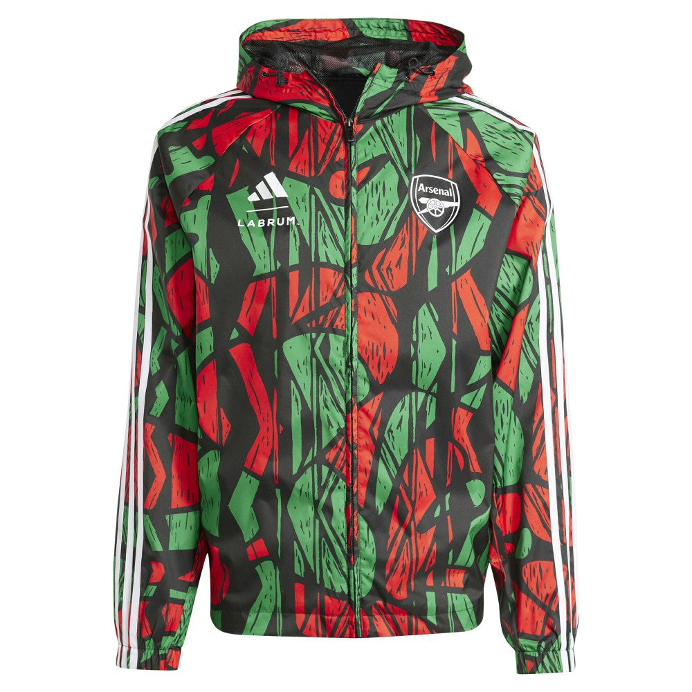 Adidas Arsenal x Labrum London 2024/25 Seasonal Full-Zip Hoodie Windbreaker - Black