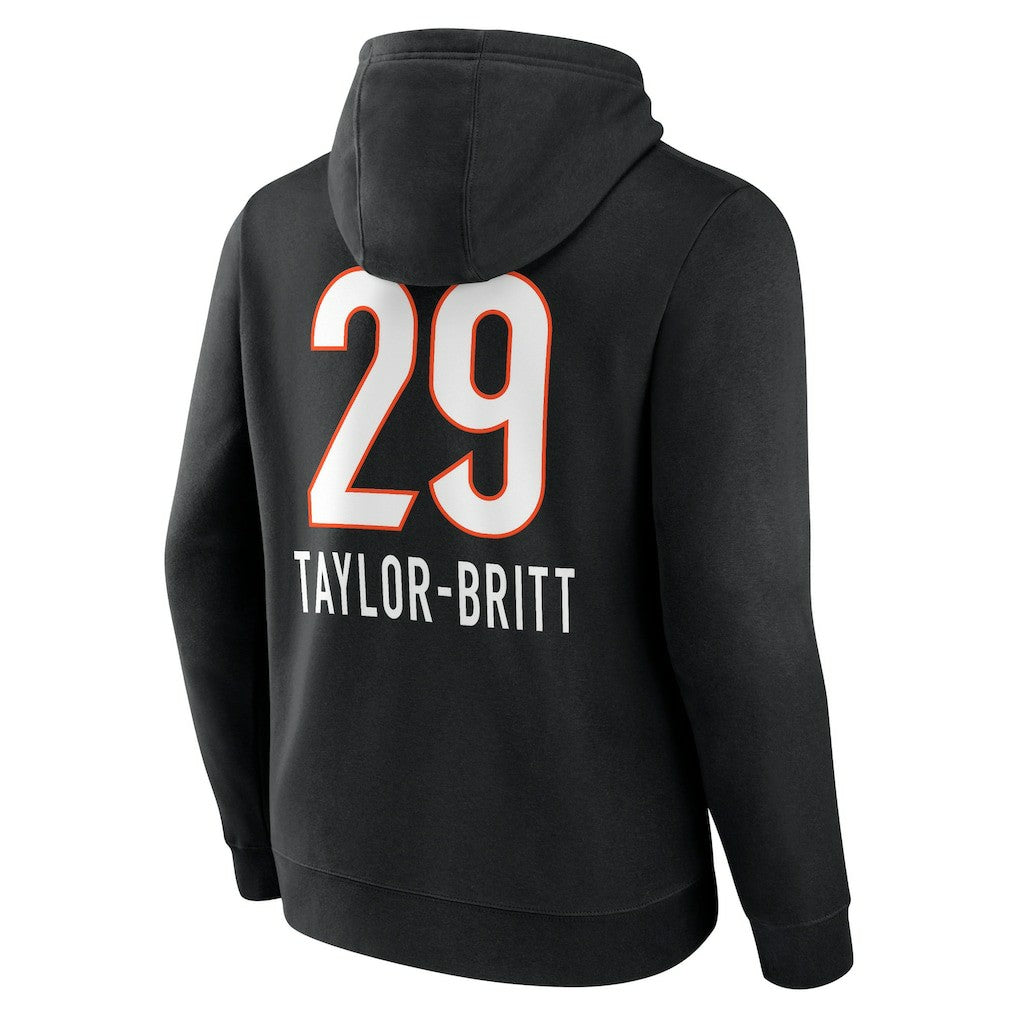 Cam Taylor-Britt Cincinnati Bengals Team Wordmark Player Name & Number Pullover Hoodie Black - NFL