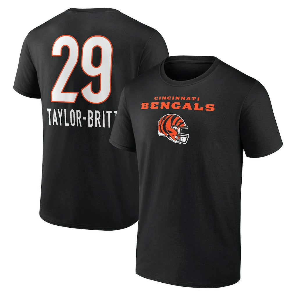 Cam Taylor-Britt Cincinnati Bengals Team Wordmark Player Name & Number T-Shirt Black - NFL
