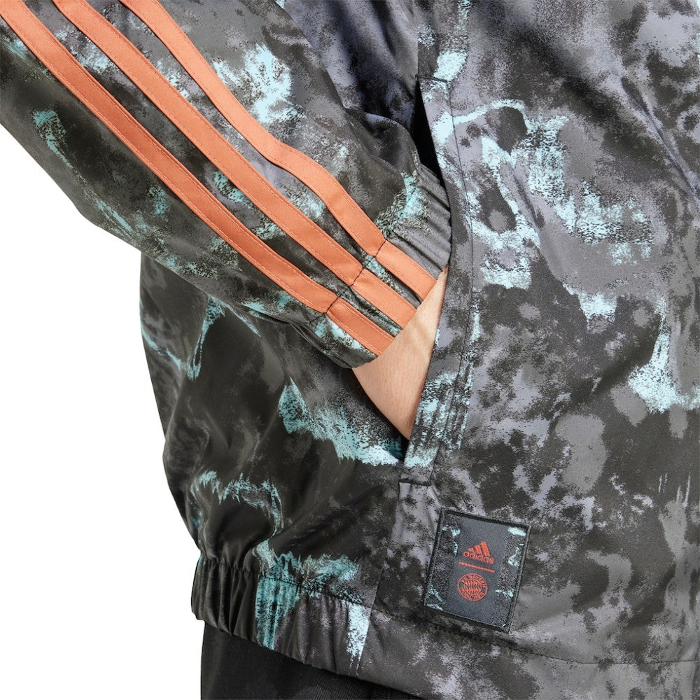 Adidas Bayern Munich Raglan Hoodie Windbreaker Full-Zip Jacket - Camo