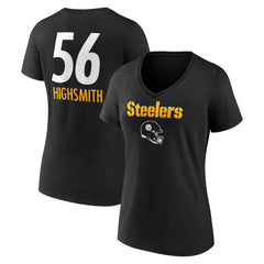Alex Highsmith Pittsburgh Steelers Women's Team Wordmark Player Name & Number V-Neck T-Shirt Black - NFL