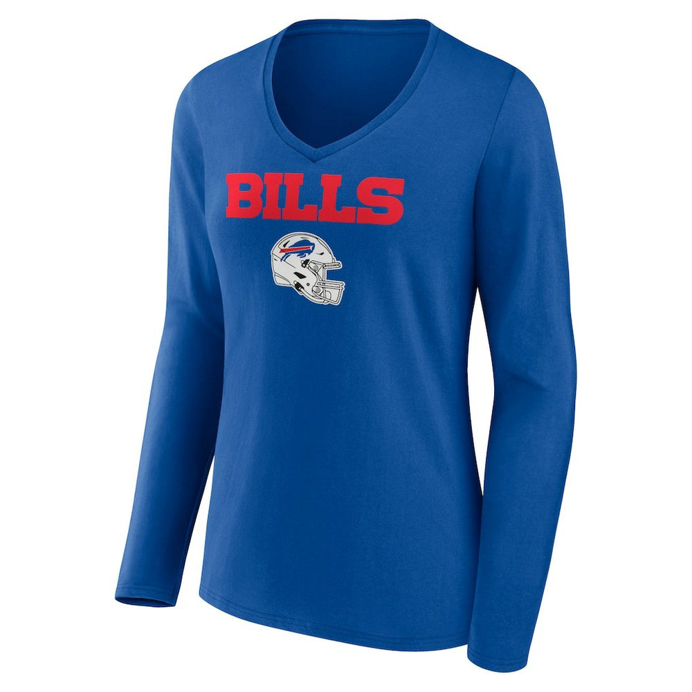 Damar Hamlin Buffalo Bills Women's Team Wordmark Player Name & Number Long Sleeve V-Neck T-Shirt Royal - NFL