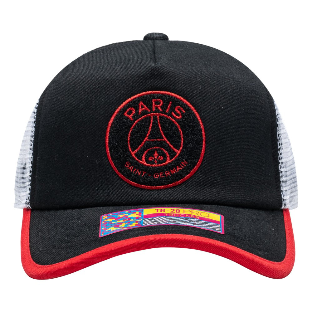 Paris Saint-Germain Unisex Strike One8th Trucker Adjustable Hat  - Black
