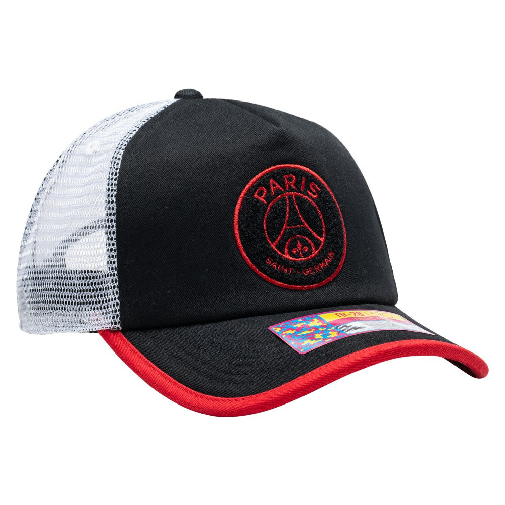 Paris Saint-Germain Unisex Strike One8th Trucker Adjustable Hat  - Black
