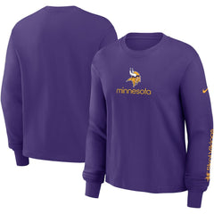 Minnesota Vikings Women's Boxy Long Sleeve T-Shirt Purple - Nike
