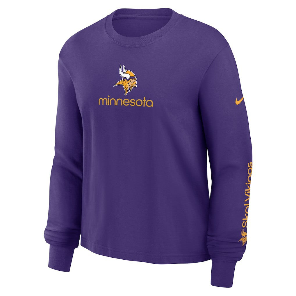 Minnesota Vikings Women's Boxy Long Sleeve T-Shirt Purple - Nike