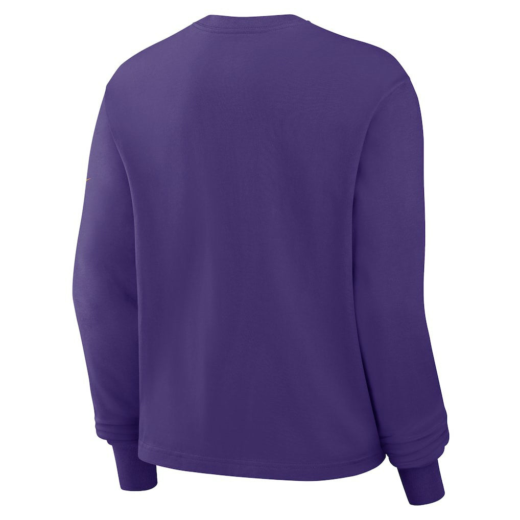 Minnesota Vikings Women's Boxy Long Sleeve T-Shirt Purple - Nike