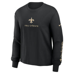 New Orleans Saints Women's Boxy Long Sleeve T-Shirt Black - Nike