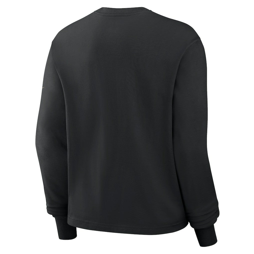 New Orleans Saints Women's Boxy Long Sleeve T-Shirt Black - Nike