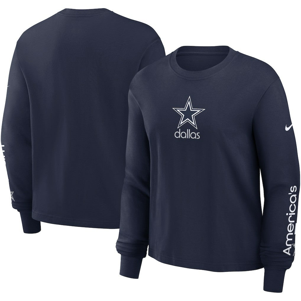 Dallas Cowboys Women's Boxy Long Sleeve T-Shirt Navy - Nike