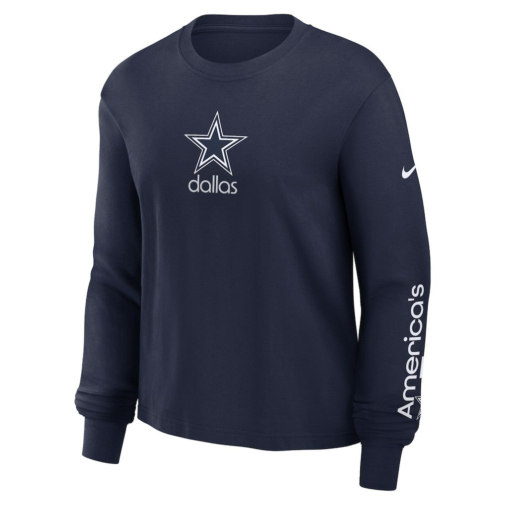 Dallas Cowboys Women's Boxy Long Sleeve T-Shirt Navy - Nike