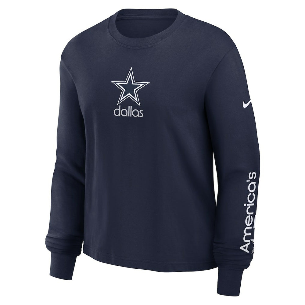 Dallas Cowboys Women's Boxy Long Sleeve T-Shirt Navy - Nike