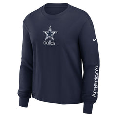 Dallas Cowboys Women's Boxy Long Sleeve T-Shirt Navy - Nike