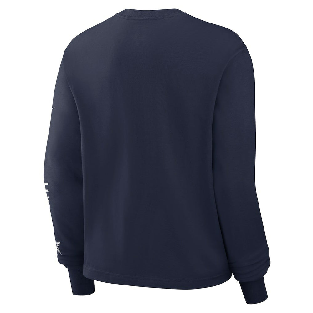 Dallas Cowboys Women's Boxy Long Sleeve T-Shirt Navy - Nike