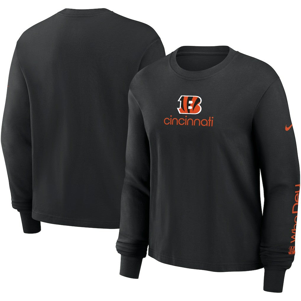 Cincinnati Bengals Women's Boxy Long Sleeve T-Shirt Black - Nike