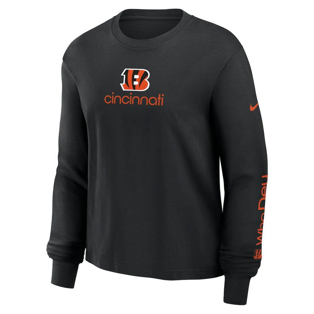 Cincinnati Bengals Women's Boxy Long Sleeve T-Shirt Black - Nike