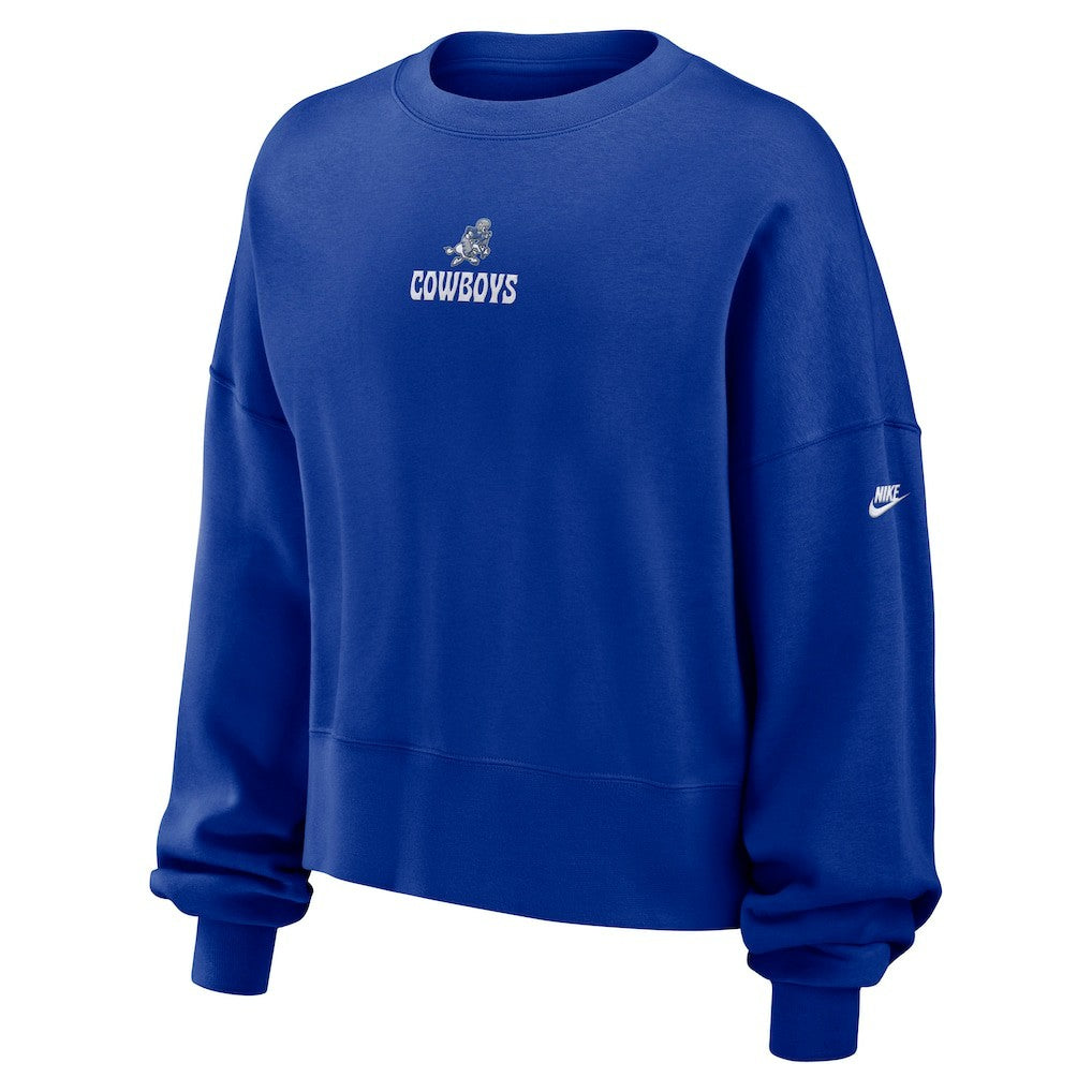 Dallas Cowboys Women's Oversized Rewind Pullover Sweatshirt Royal - Nike