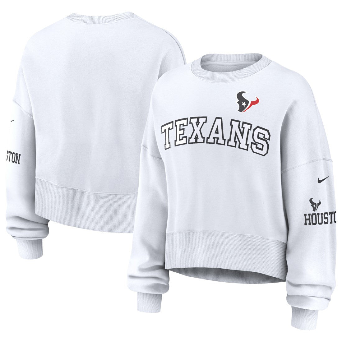 Houston Texans Women's Oversized Pullover Sweatshirt White - Nike