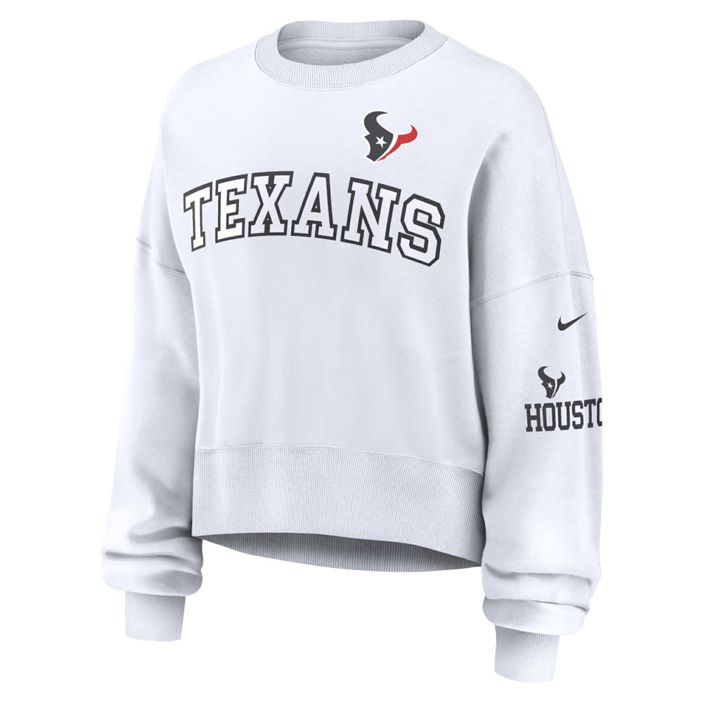 Houston Texans Women's Oversized Pullover Sweatshirt White - Nike