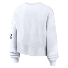 New York Jets Women's Oversized Pullover Sweatshirt White - Nike