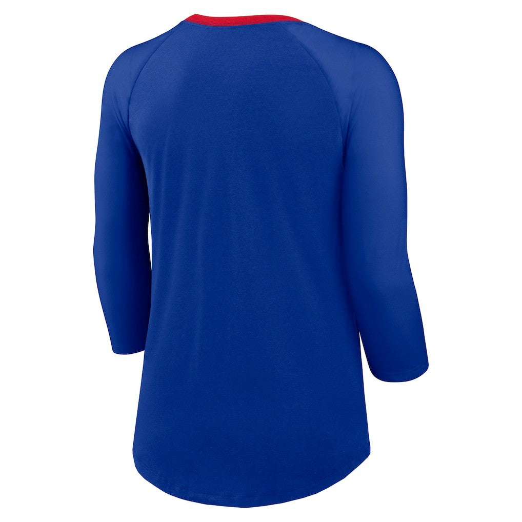 Buffalo Bills Women's 3/4 Sleeve Raglan Fashion Top Royal - Nike