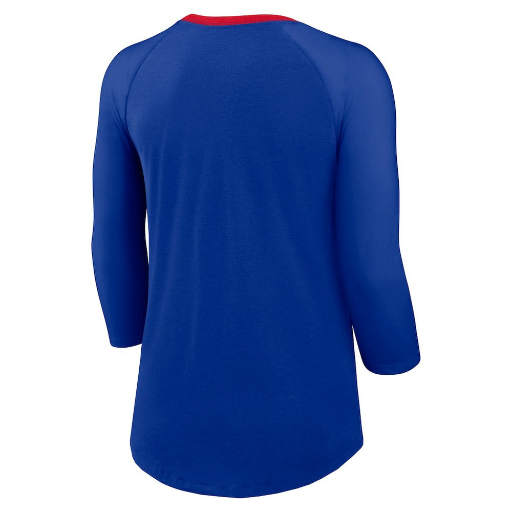 Buffalo Bills Women's 3/4 Sleeve Raglan Fashion Top Royal - Nike