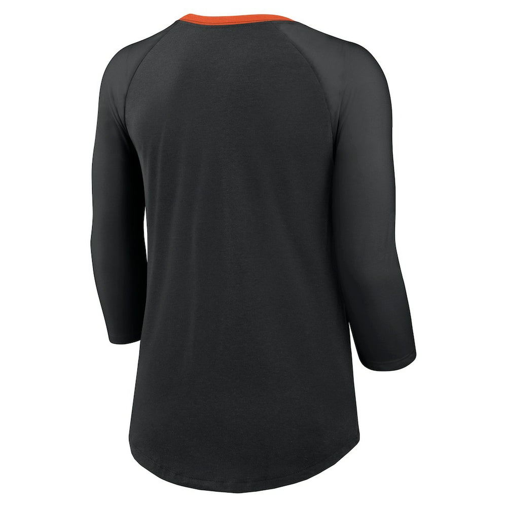 Cincinnati Bengals Women's 3/4 Sleeve Raglan Fashion Top Black - Nike