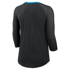 Carolina Panthers Women's 3/4 Sleeve Raglan Fashion Top Black - Nike